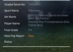 Greninja Star SWSH144 SWSH: Sword & Shield Promo Cards Holo BGS 9.5 💫SWIRLY💫 - Image 3