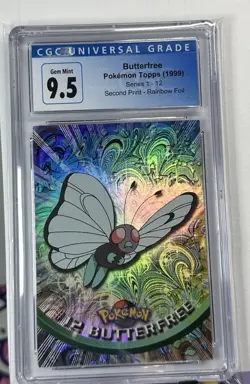topps Pokemon TV Animation Series 1 Rainbow Holo Foil #12 Butterfree CGC 9.5 - Image 1