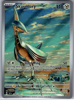 Skarmory 209/191 SV08: Surging Sparks - Pokemon Card - NM - Image 1