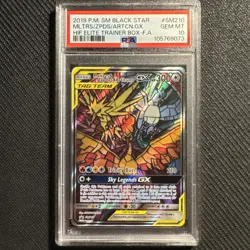 PSA 10 Moltres Zapdos Articuno GX SM210 Sun & Moon Black Star Promo Pokemon Card - Image 1