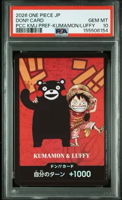 PSA 10 - Luffy & Kumamon DON!! Card Promo One Piece Japanese Kumamoto Prefecture - Image 1