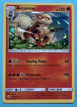 Arcanine 22/149 Reverse Holo Sun & Moon Pokemon Card VLP - Image 1