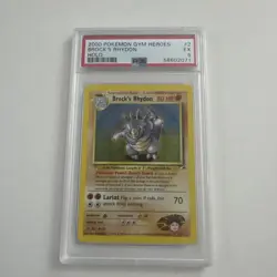 2000 Pokemon Gym Heroes #2 Brock'S Rhydon Holo PSA 5 - Image 1