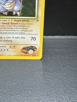 Pokemon TCG - Brock's Rhydon 🦏 2/132 Gym Heroes 💪🏻 Holo ✨ Rare WOTC Card MP - Image 5