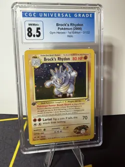 Brock's Rhydon - Pokemon Gym Heroes 2/132 - Holo Rare 1ST edition - Image 1