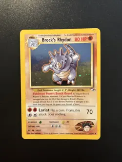 Brock's Rhydon Holo Gym Heroes 2/132 Pokemon Card TCG NM - Image 1