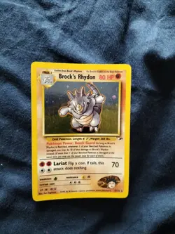 Brock's Rhydon 2/132 Pokemon Card TCG Holo Gym Heroes LP - Image 1