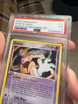 SWIRL PSA 1 2005 Pokemon EX Deoxys Starcharge Theme Deck 16/107 Holo Foil Rare - Image 3