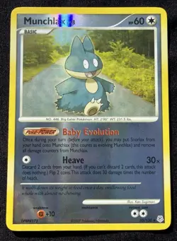 Pokemon Munchlax 33/130 Diamond & Pearl 2007 Reverse Holo Rare 60 HP Card - Image 1