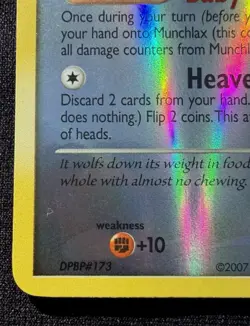 Pokemon Munchlax 33/130 Diamond & Pearl 2007 Reverse Holo Rare 60 HP Card - Image 2