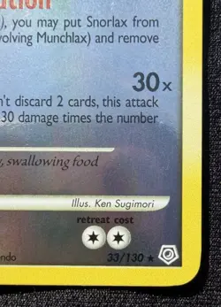 Pokemon Munchlax 33/130 Diamond & Pearl 2007 Reverse Holo Rare 60 HP Card - Image 3