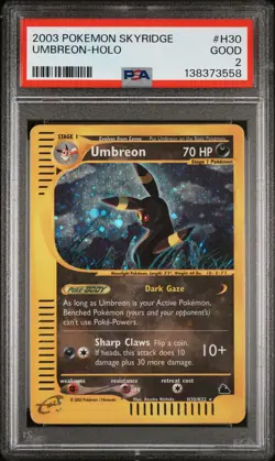 2003 POKEMON SKYRIDGE #H30 UMBREON-HOLO PSA 2 - Image 1