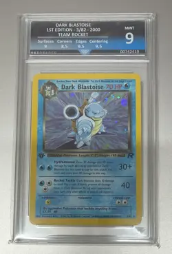 Pokemon TCG 1st Edition Dark Blastoise Holo Card 3/82 Get graded 9 rare card - Image 1