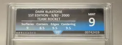 Pokemon TCG 1st Edition Dark Blastoise Holo Card 3/82 Get graded 9 rare card - Image 3