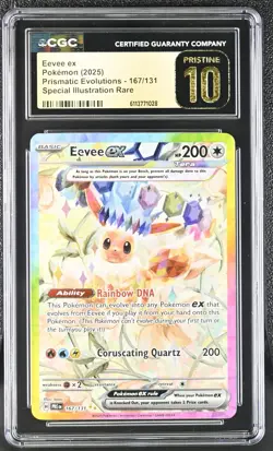 Pokemon Eevee ex Prismatic Evolutions SIR #167 CGC 10 PRISTINE - Image 1