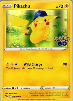 Pikachu (28) Holo Rare Pokemon GO 028/078 NM - Image 1
