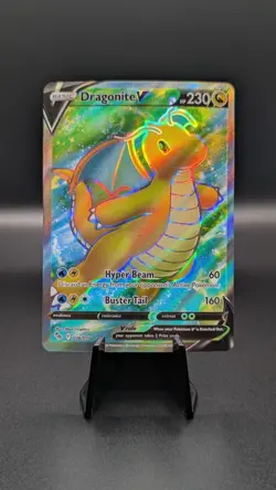 Dragonite V 076/078 Full Art Ultra Rare Holo Pokemon 2022 GO - Image 1
