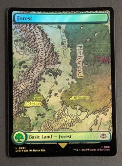 MTG - 1x Foil Full Art Forest #281 - Lord of the Rings Tales of Middle Earth NM - Image 1