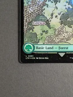 MTG - 1x Foil Full Art Forest #281 - Lord of the Rings Tales of Middle Earth NM - Image 3