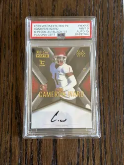 CAM WARD 2023 Wild Card Matte Chase Red X-Plode Black Auto 1/1 PSA 9 Auto 10 RC - Image 3