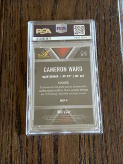 CAM WARD 2023 Wild Card Matte Chase Red X-Plode Black Auto 1/1 PSA 9 Auto 10 RC - Image 4