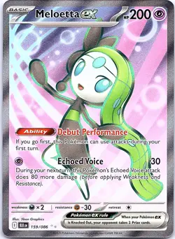 Meloetta ex 159/086 SV: Black Bolt Secret Rare Near Mint Pokemon TCG - Image 1