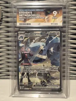 Pokemon Ascended Heroes Steven's Metagross EX 289/217 ACE 9 - Image 1