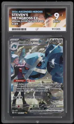 Pokemon Ascended Heroes Steven's Metagross EX 289/217 ACE 9 - Image 2
