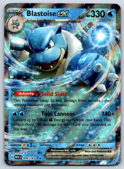 Blastoise ex - Scarlet & Violet 151 EN 009/165 Double Rare Pokemon Card NM - Image 1