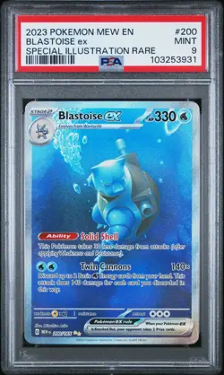 2023 POKEMON MEW EN-151 #200 BLASTOISE ex SPECIAL ILLUSTRATION RARE (PSA 9) - Image 1