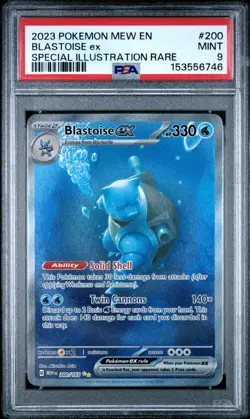 2023 POKEMON MEW EN BLASTOISE EX SPECIAL ILLUSTRATION RARE PSA 9 200/165 - Image 1