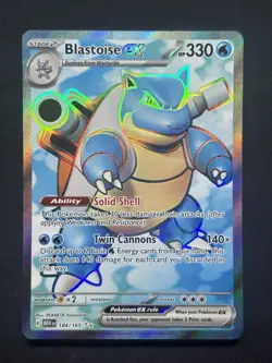 Pokemon TCG Blastoise EX Scarlet & Violet Card 151 184/165 - Image 3