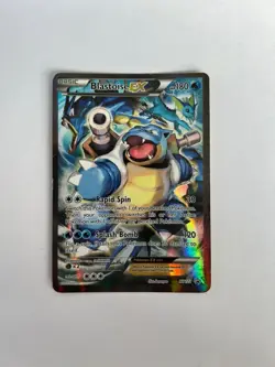 Pokemon TCG Blastoise EX XY122 Black Star Promo Full Art Played - Image 1