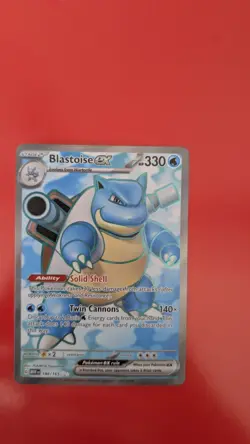 Pokemon TCG Scarlet & Violet 151 Blastoise EX English Card 184/165 - Image 1