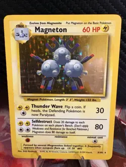 1999 Pokemon Base Set Magneton Holo 9/102 WOTC LP+/NM- Vintage - Image 1