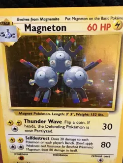 1999 Pokemon Base Set Magneton Holo 9/102 WOTC LP+/NM- Vintage - Image 2