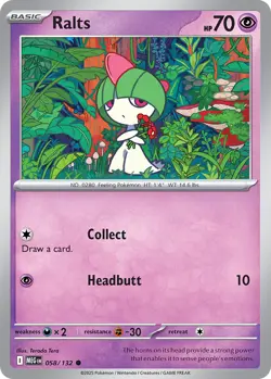 Ralts 58/132 Common | Mega Evolution | Pokemon Card - Image 1