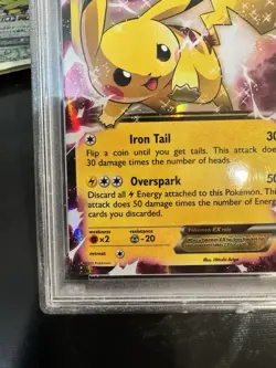 2015 Pokemon XY Pikachu EX XY84 Black Star Promo Card PSA 8 - Image 3