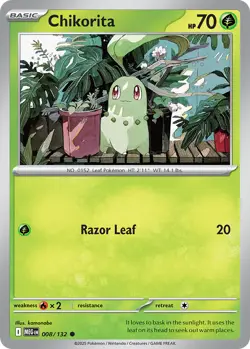 Chikorita 8/132 Common | Mega Evolution | Pokemon Card - Image 1