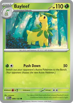 Bayleef 9/132 Common | Mega Evolution | Pokemon Card - Image 1