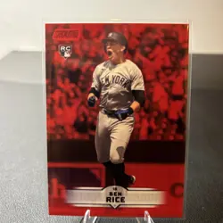 2025 Topps Stadium Club Red Parallel #196 Ben Rice, New York Yankees RC - Image 1
