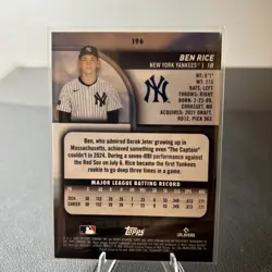 2025 Topps Stadium Club Red Parallel #196 Ben Rice, New York Yankees RC - Image 2