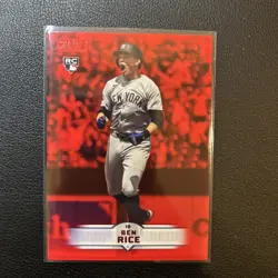 2025 Topps Stadium Club Red Parallel #196 Ben Rice, New York Yankees RC - Image 3