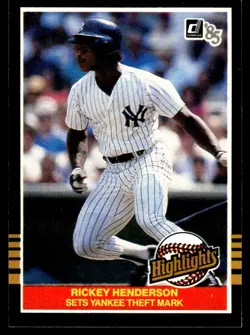 1985 Donruss Highlights Rickey Henderson New York Yankees #42 - Image 1