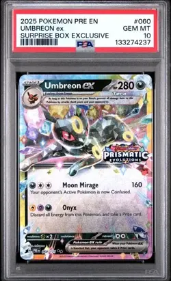 PSA 10 - 2025 Pokemon Prismatic Evolutions Suprise Box UMBREON EX #060 (4237) - Image 1