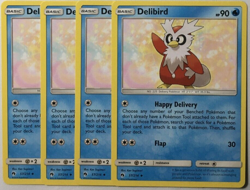 POKEMON 4X DELIBIRD 57/214 LOST THUNDER UNCOMMON NEAR MINT-PLAYSET - Image 1