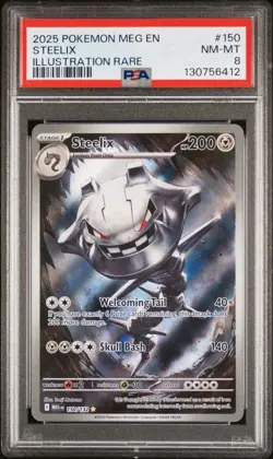 Pokemon TCG Steelix Mega Evolutions Holo Rare Illustration Rare 150/132 PSA 8 - Image 1