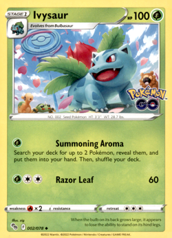 Ivysaur Uncommon Pokemon GO 002/078 NM - Image 1