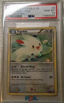 Pokemon Heartgold & Soulsilver Undaunted #9 Togekiss-Holo Undaunted PSA 10 Pop*9 - Image 2