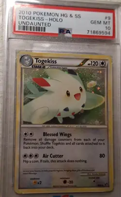 Pokemon Heartgold & Soulsilver Undaunted #9 Togekiss-Holo Undaunted PSA 10 Pop*9 - Image 4